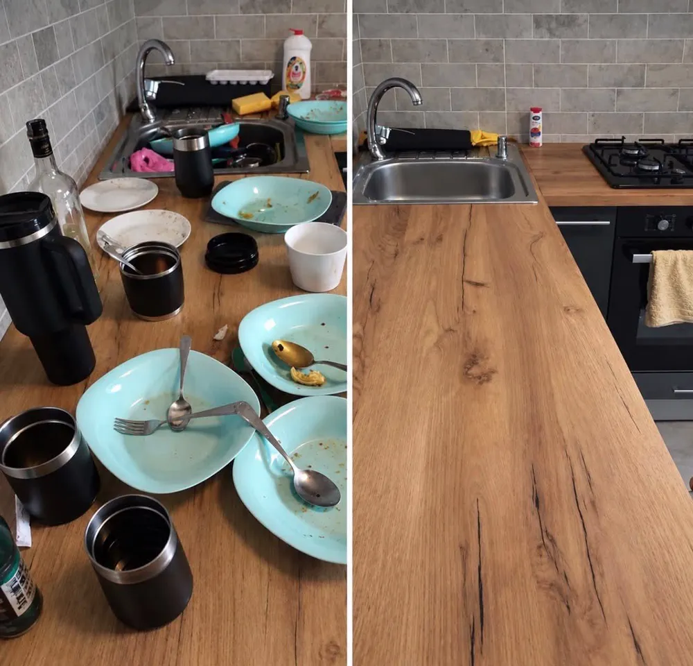 Countertop before and after