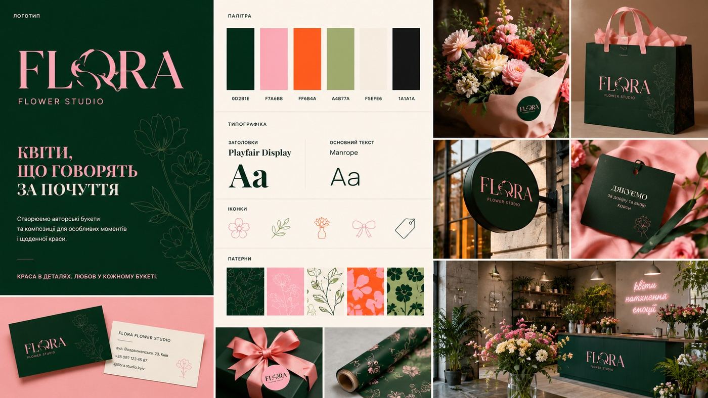 FLÓRA Flower Studio — brand identity
