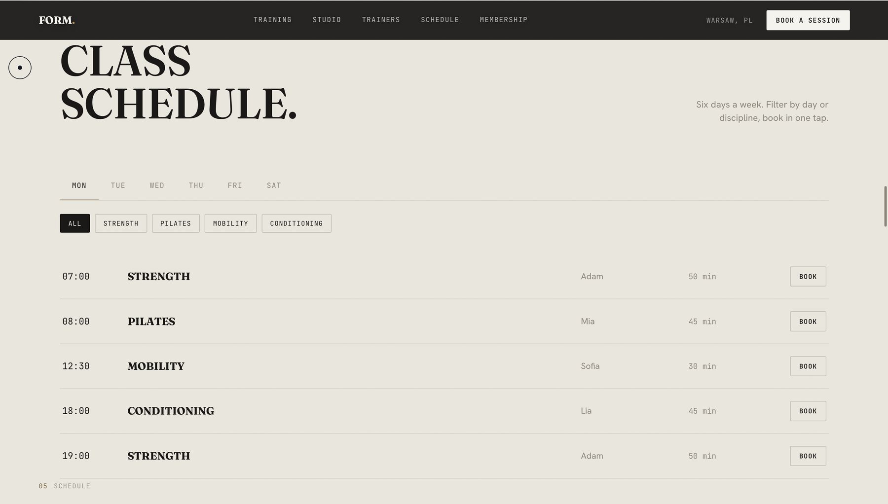 SCHEDULE